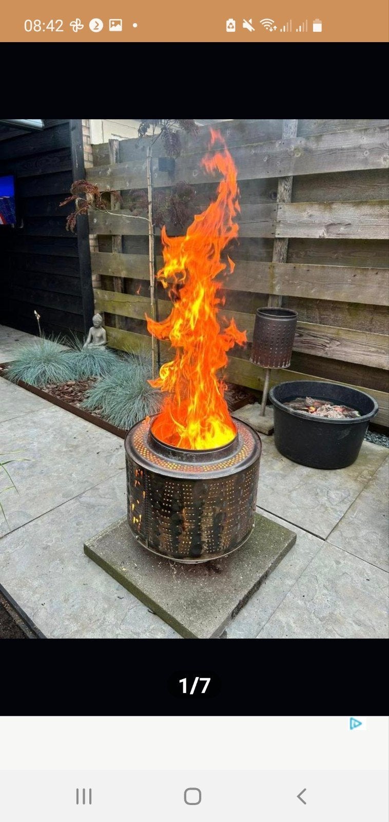 wastrommel vuurton brandton, Ophalen