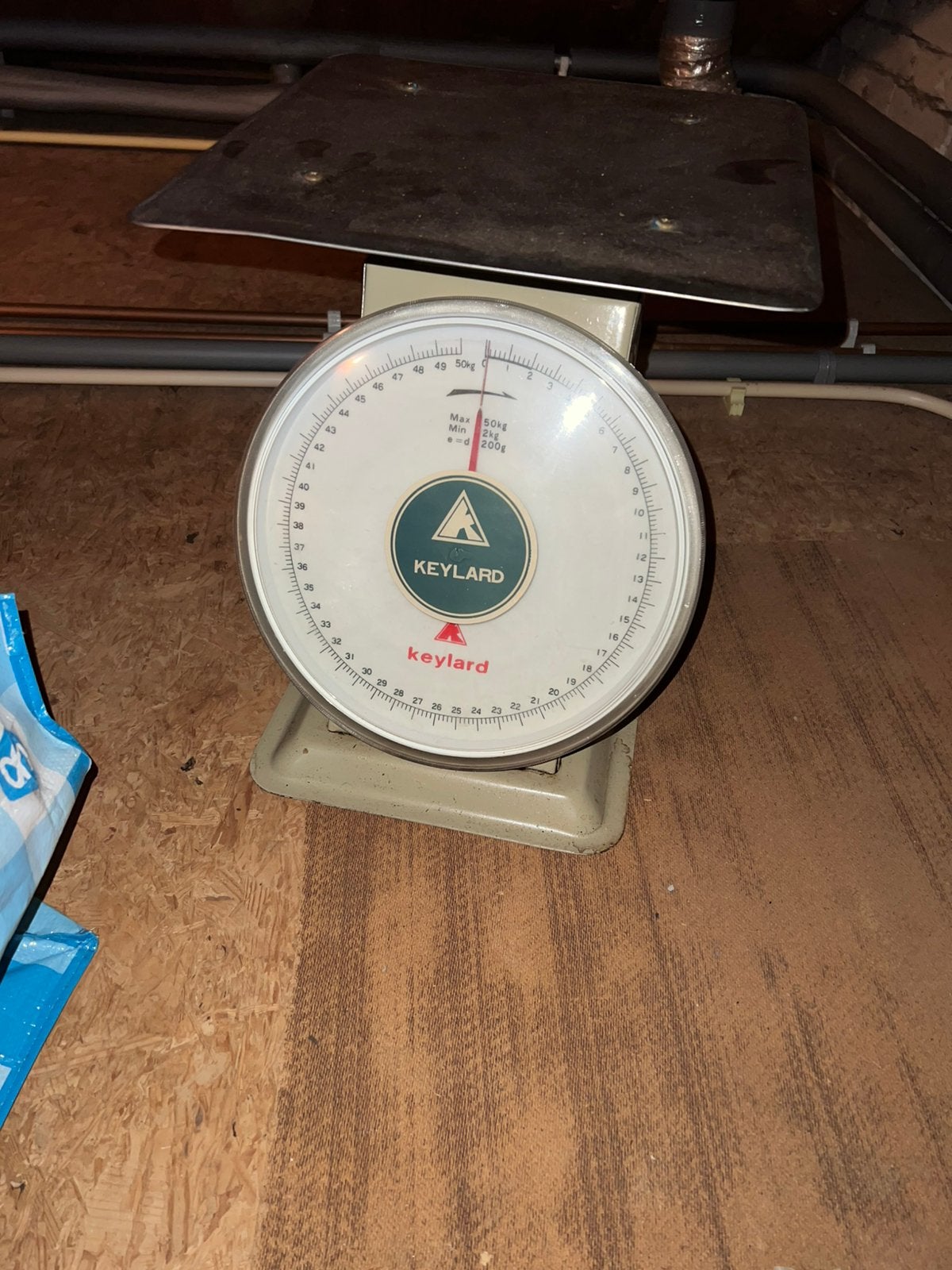Vintage Keylard weegschaal 50 kg – Retro winkelweegschaal, Ophalen, Minder dan 10 kg, Keukenweegschaal, Zo goed als nieuw