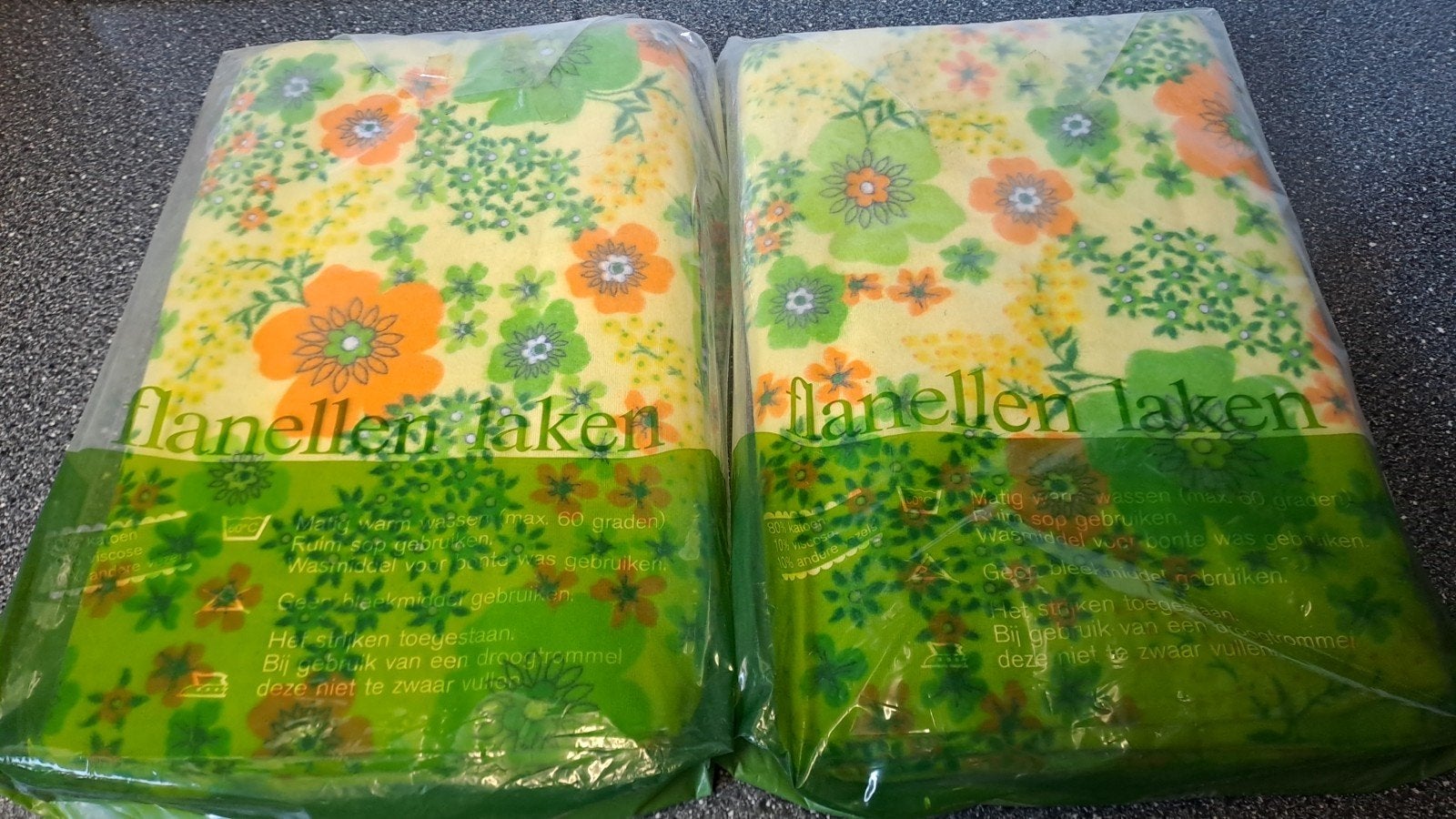 Nieuwe vintage flanellen lakens eenpersoons 150x250 cm, Eenpersoons, Meerkleurig, Hoeslaken of Sloop, Nieuw