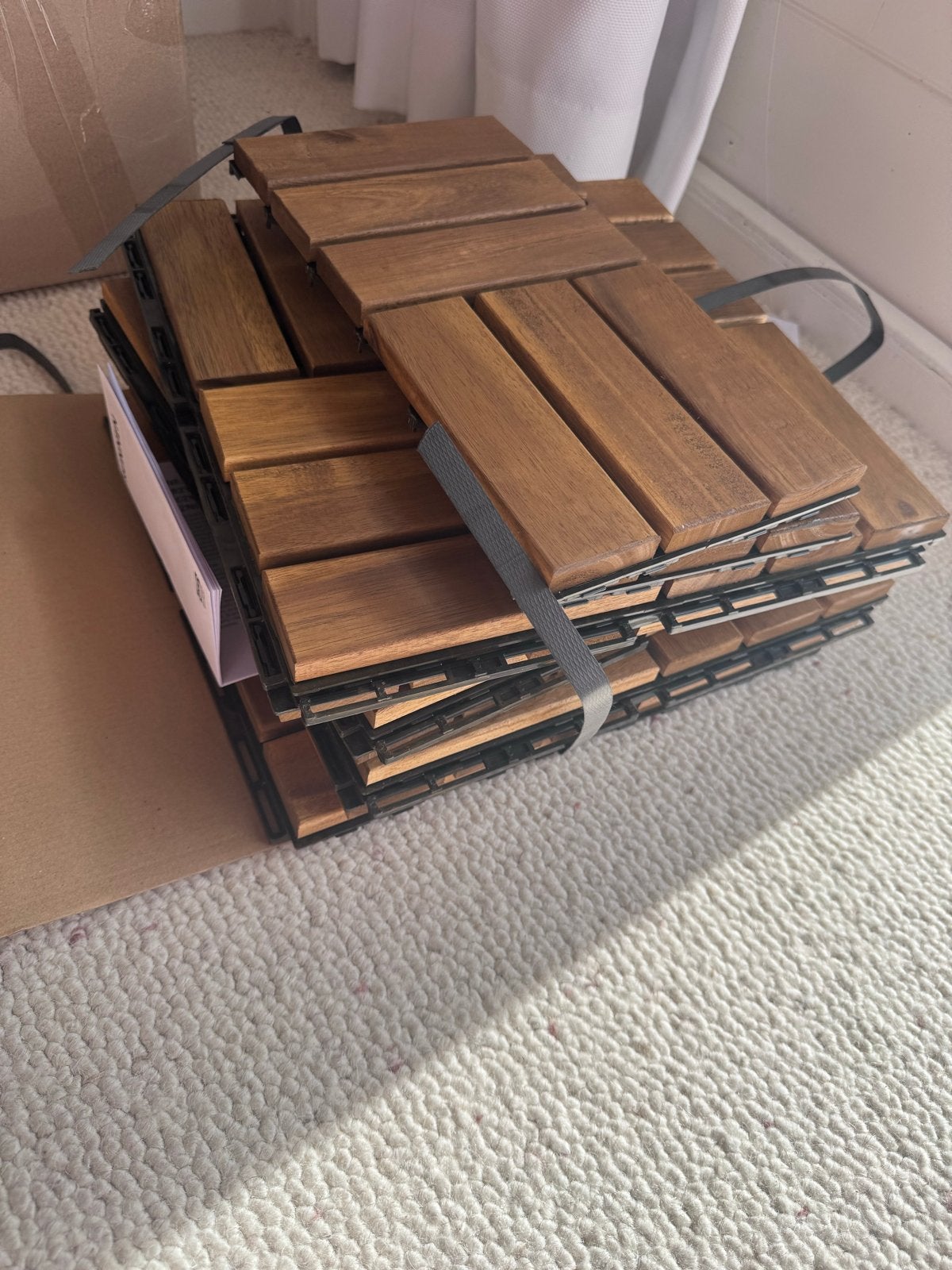 IKEA Runnen terrastegels - 7 heel, 2 half, Ophalen, Gebruikt, Minder dan 5 m², Hout