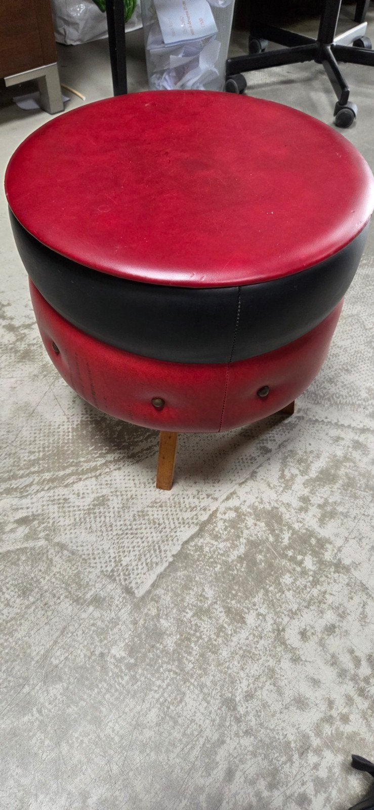 Jaren 60 poef/ opbergbox. Skai., Ophalen