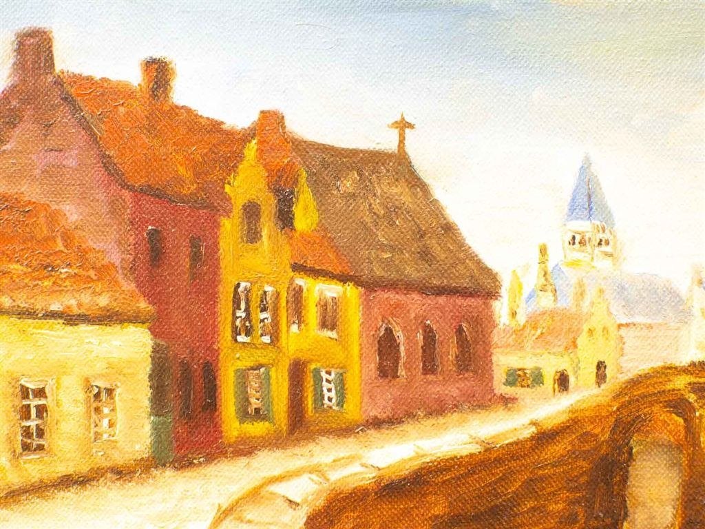 schilderij geschilderd op doek 33936, Ophalen of Verzenden, Gebruikt, Schilderij