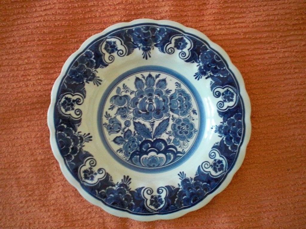 Handgeschilderd Delfts Blauw Wandbord - Distel, Antiek en Kunst, Ophalen of Verzenden