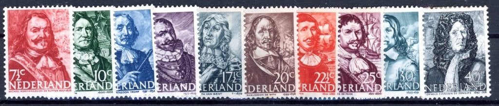 Zeehelden, NVPH 412-421, ongebruikt GRATIS, Postzegels en Munten, Ophalen of Verzenden, Na 1940, Postfris