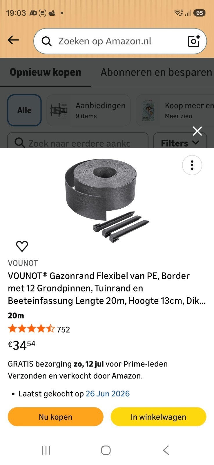 Flexibele Gazonrand PE Grijs 20m met 12 Grondpinnen, Ophalen, Kunststof, Minder dan 25 cm, Border