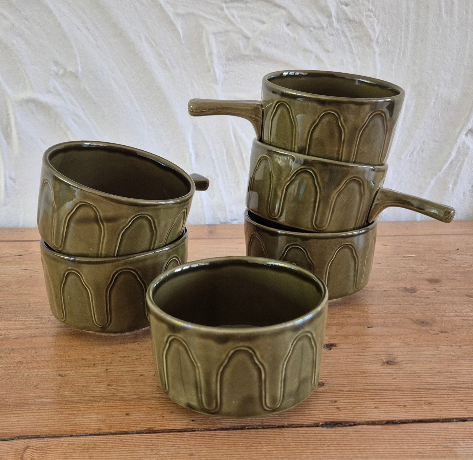 Set van 6 vintage retro soepkommen, Ophalen of Verzenden, Overige stijlen, Kom(men)