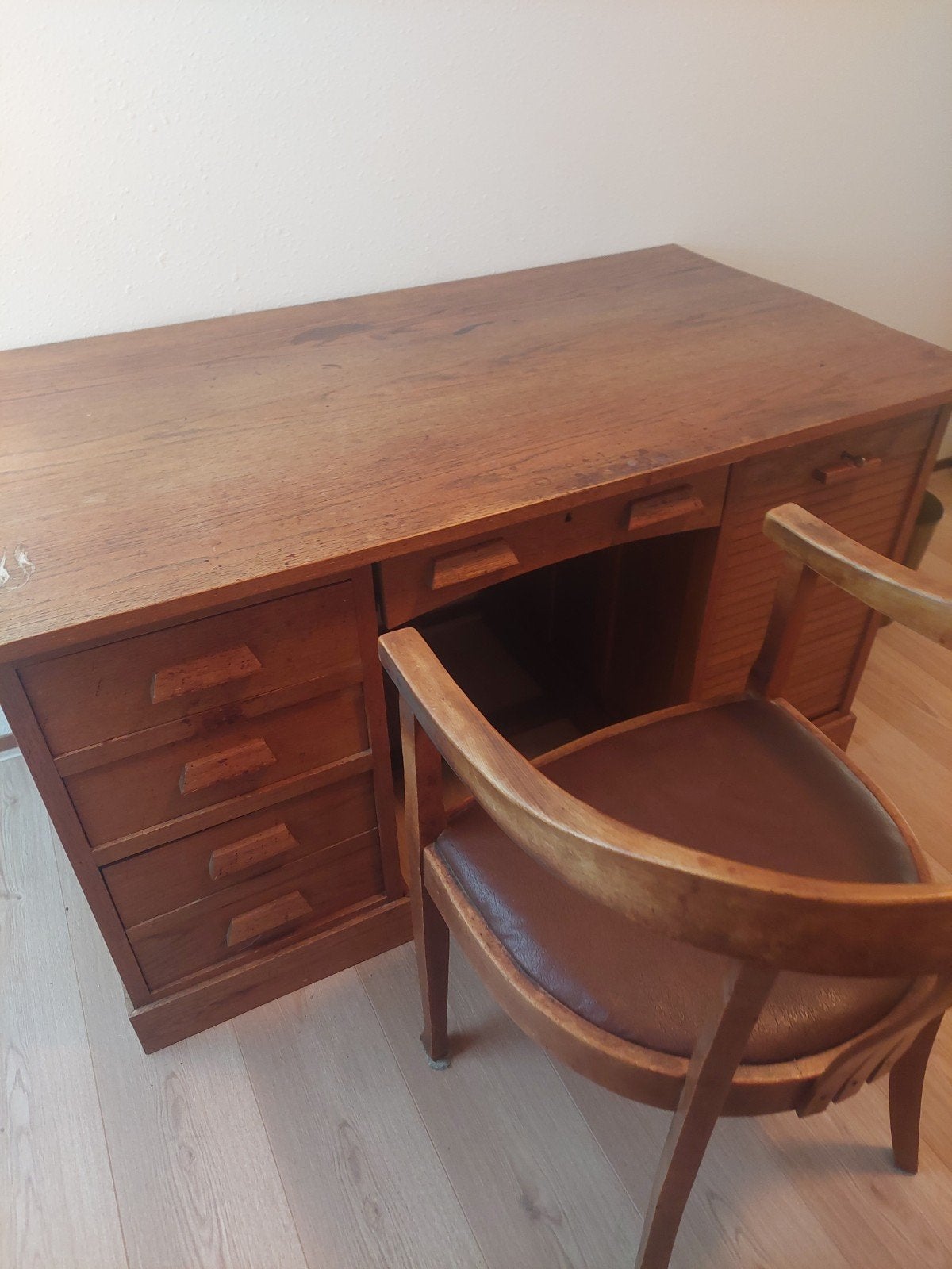 Ouderwets bureau met stoel, Antiek en Kunst, Ophalen