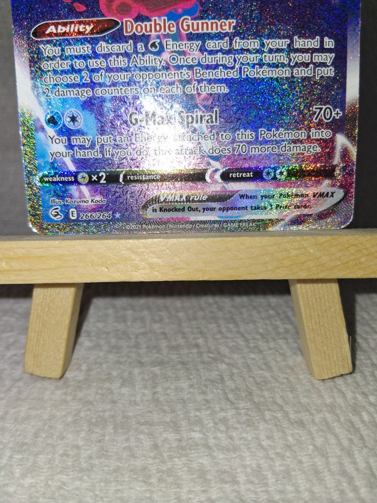 Inteleon VMAX 266/264 Rapid Strike Secret Rare Pokémon Kaart, Ophalen of Verzenden, Zo goed als nieuw, Losse kaart, Foil