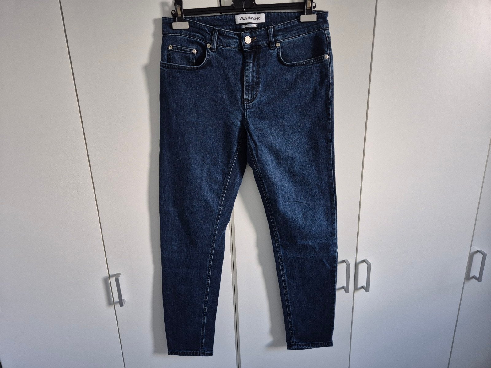Won hundred broek  maat 32, Blauw, W32 (confectie 46) of kleiner, Zo goed als nieuw, Won hundred