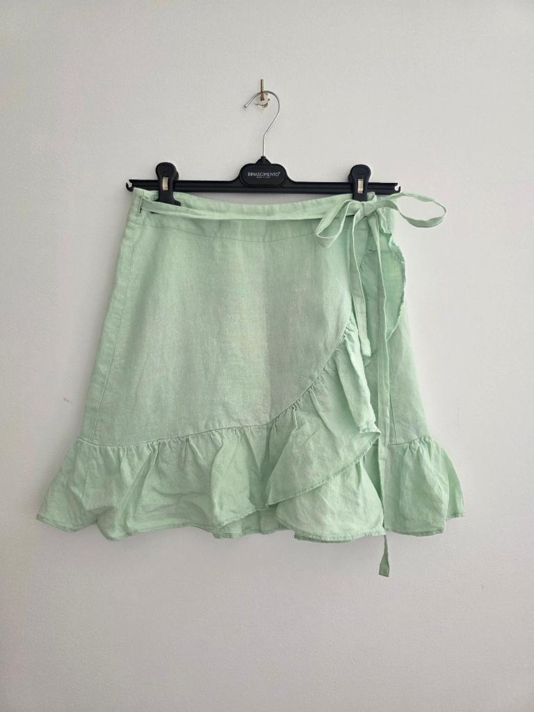 & Other Stories pastelgroen linnen wikkelrokje maat 40, Maat 38/40 (M), & Other Stories, Ophalen of Verzenden, Zo goed als nieuw