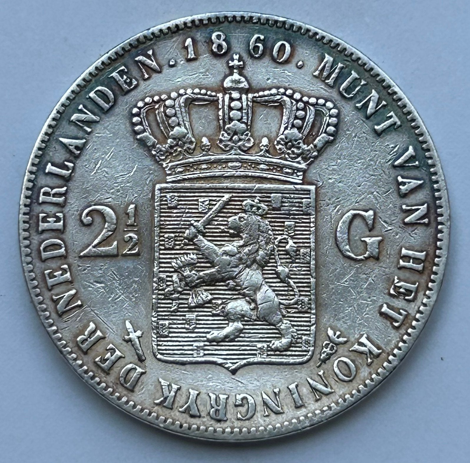 Rijksdaalder 1860, Ophalen of Verzenden, Koning Willem III, 2½ gulden