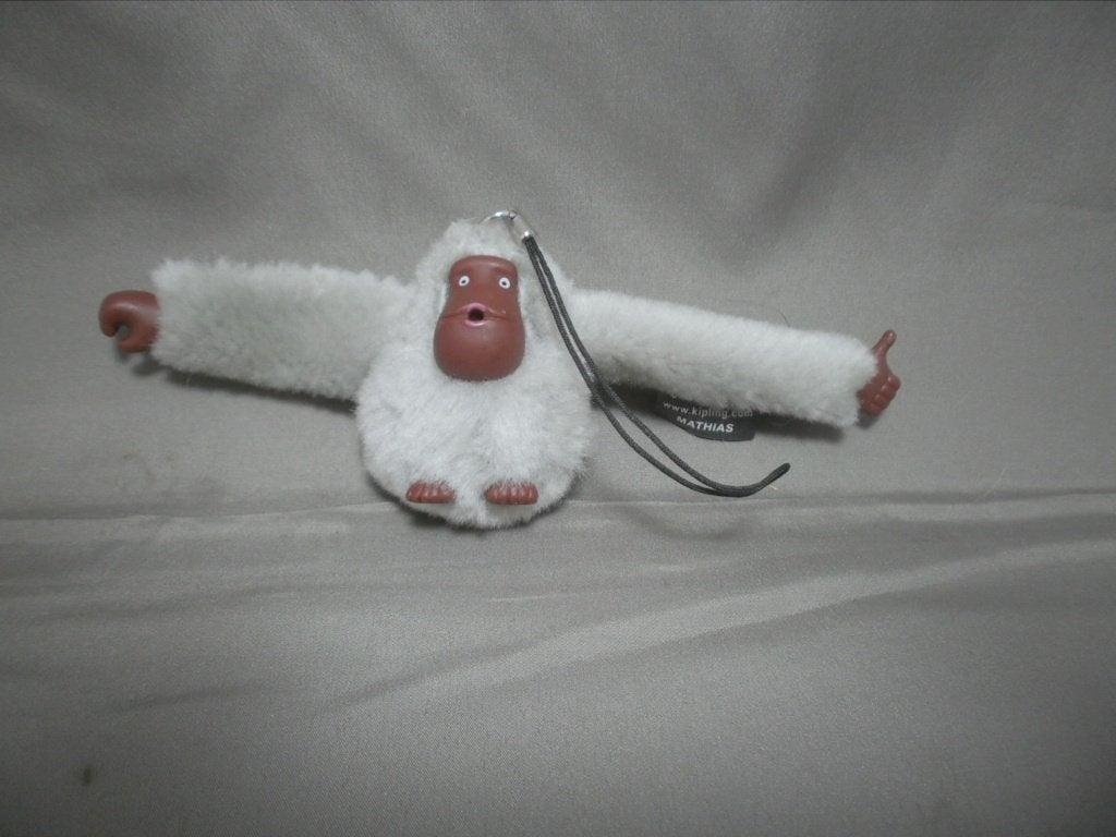 3x Kipling aap Mathias licht grijs bruin velours en bruin, Overige merken, Ophalen of Verzenden, Zo goed als nieuw, Wasbaar