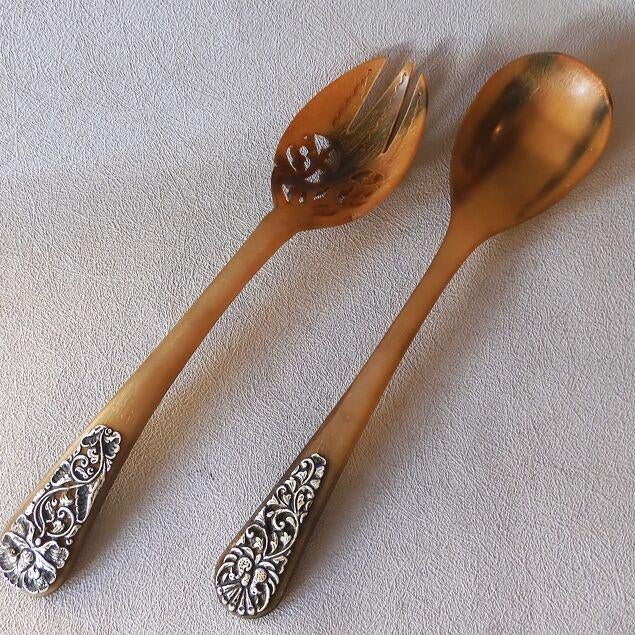 Benen - Djokja zilveren slacouvert, Antiek en Kunst, Antiek | Goud en Zilver, Ophalen of Verzenden, Zilver