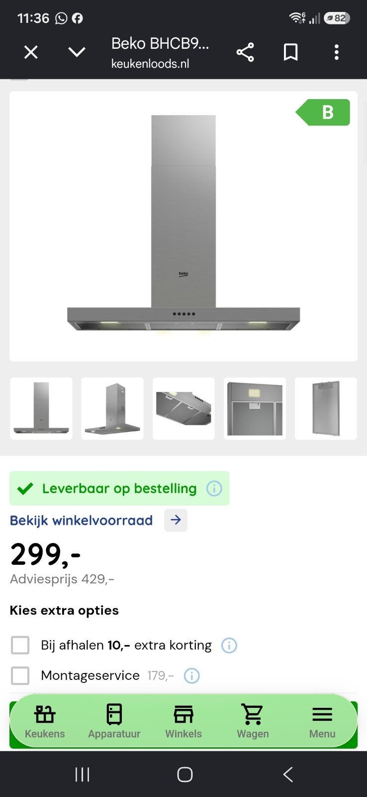 Nieuwe Beko afzuigkap 90 cm breed - nog in doos!, Ophalen