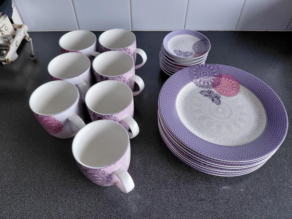 Servies Colorique voor Douwe Egberts - zgan, Ophalen, Overige typen, Zo goed als nieuw, Overige stijlen