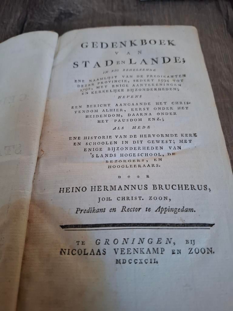 Gedenkboek uit 1792, Nicolaas Veenkamp en zoon, Antiek en Kunst, Ophalen of Verzenden