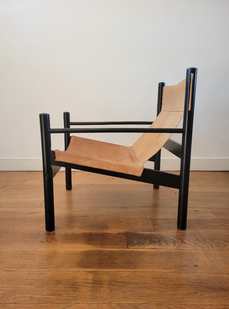 Vintage sling chair van Abel Gonzalez 1960, Ophalen, Gebruikt, 75 tot 100 cm, Leer
