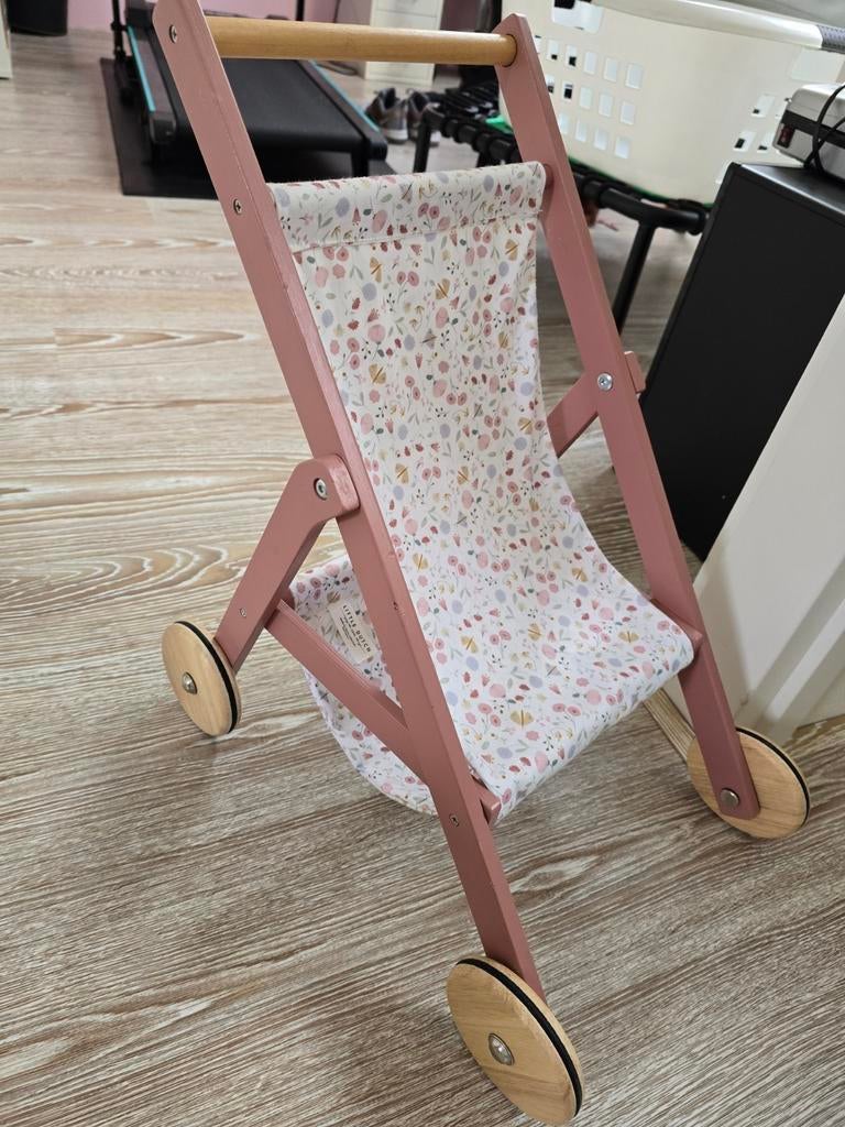 Little Dutch Houten Poppenwagen - Roze met Bloemenprint, Kinderen en Baby's, Speelgoed | Poppen, Ophalen, Gebruikt, Overige typen