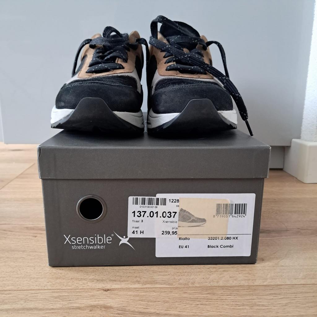 Xsensible Stretchwalker Sneakers Maat 41 Zwart/Bruin, Kleding | Dames, Schoenen, Ophalen of Verzenden, Zo goed als nieuw, Zwart