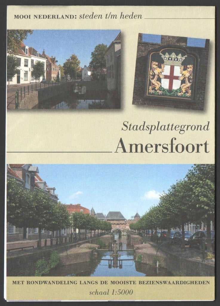 Stadsplattegrond met Wandelroute: Amersfoort, 2000 tot heden, Ophalen of Verzenden, Nederland, Landkaart