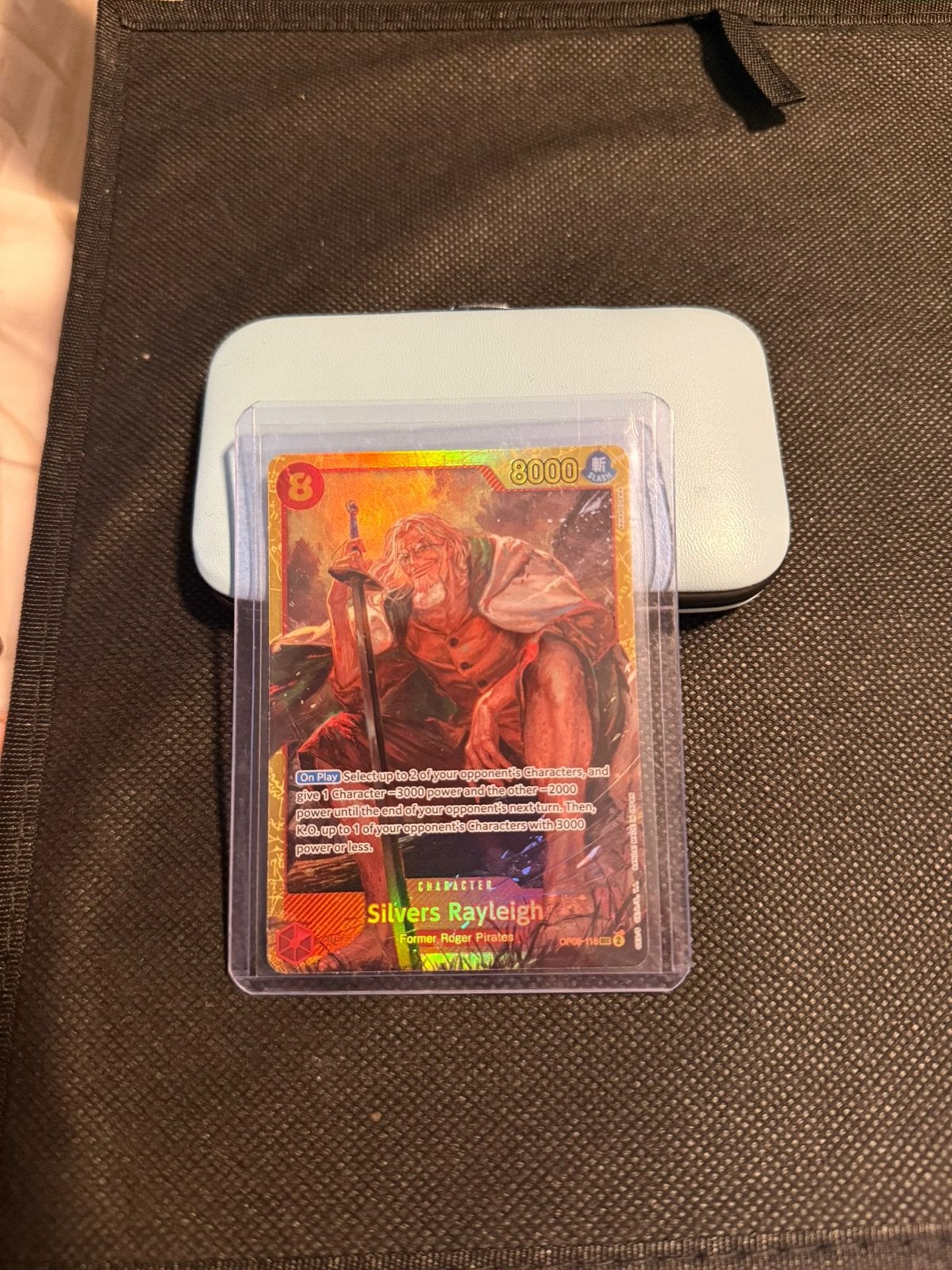 One Piece Card Game Silvers Rayleigh OP02-033 SR, Ophalen of Verzenden, Zo goed als nieuw, Losse kaart