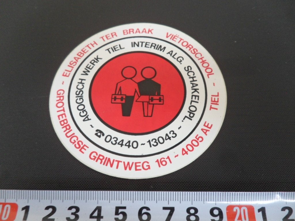 sticker Agogisch werk Tiel  Elisabeth ter Braak Viëtorschool, Verzamelen, Stickers, Zo goed als nieuw, Ophalen