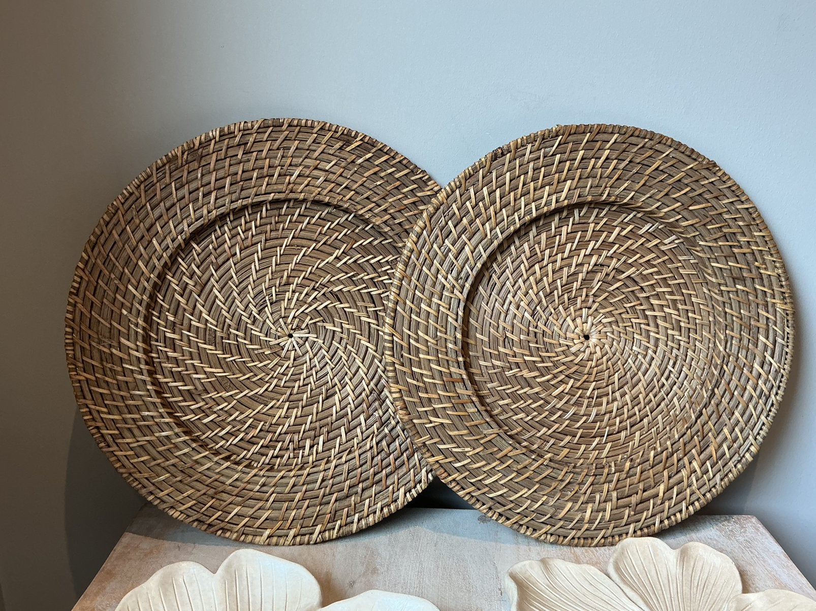 Vintage Rotan onderborden, Overige materialen, Gebruikt, Ophalen of Verzenden, Bord(en)