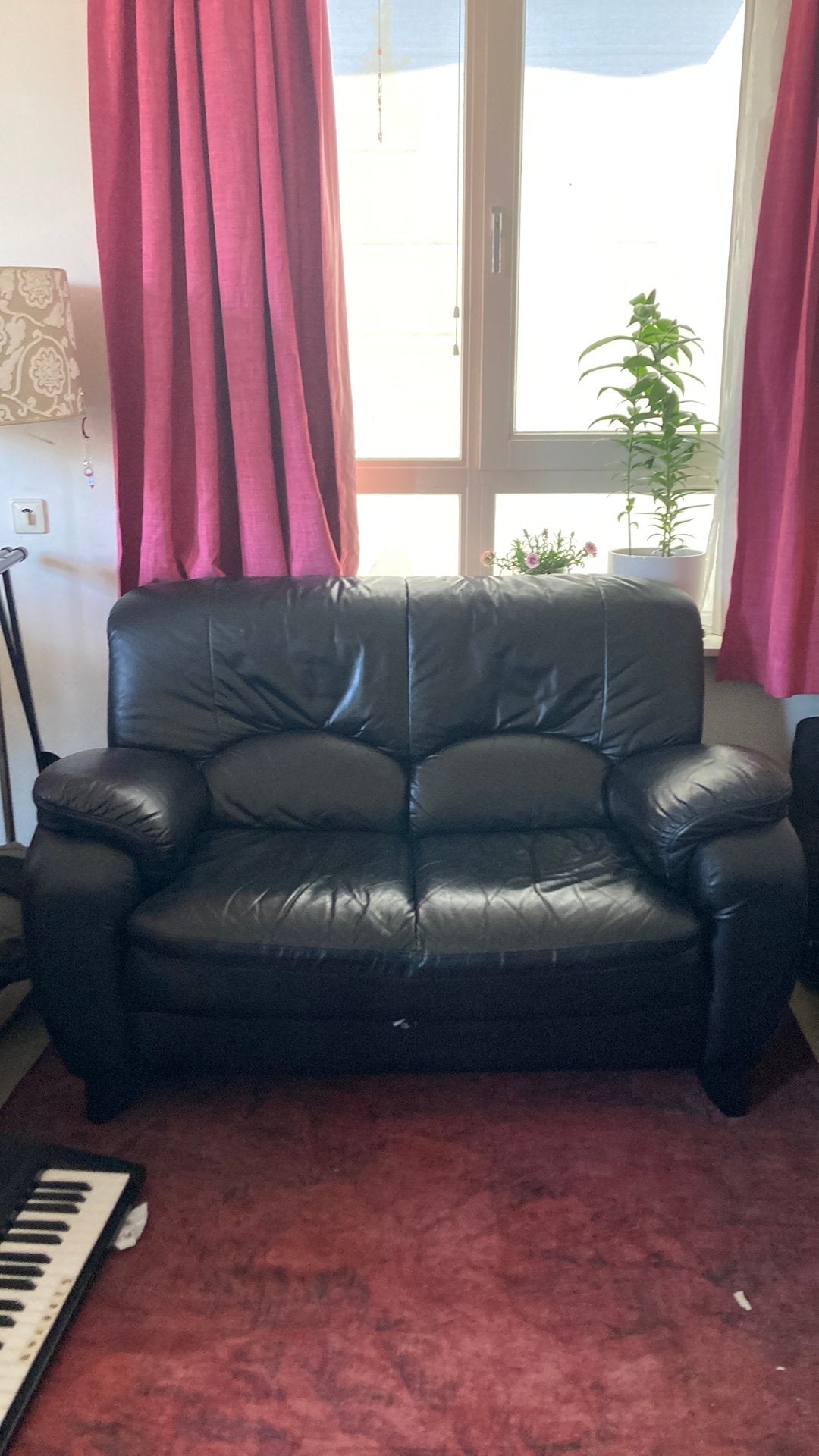 Leren tweezits bank, Huis en Inrichting, Ophalen, Gebruikt, 150 tot 200 cm, Tweepersoons