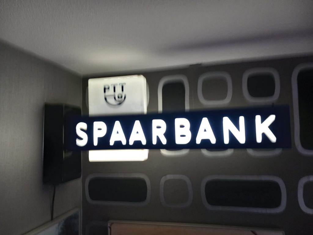 Zeldzaam PTT Posterijen Spaarbank uithangbord, Ophalen of Verzenden