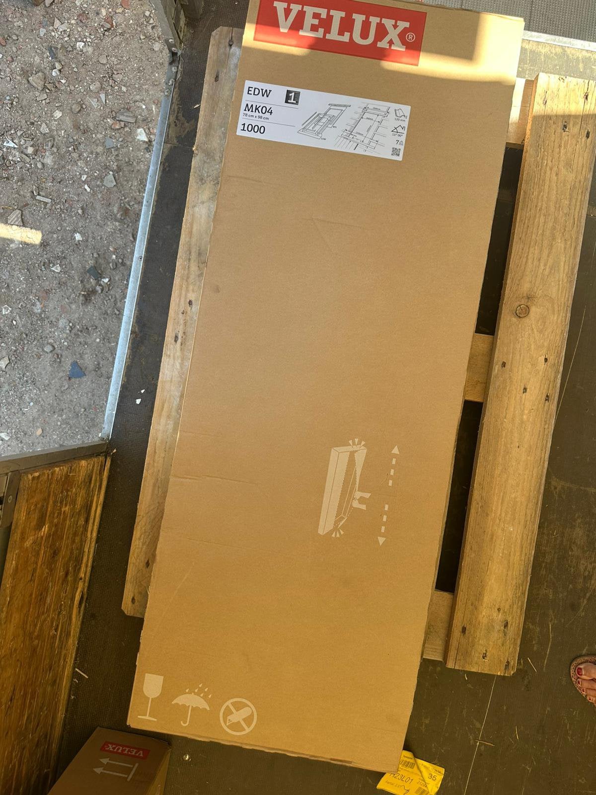 Velux gootstuk edwmk04 1000 2 stuks, Ophalen of Verzenden, Zo goed als nieuw, Minder dan 80 cm, Dakraam