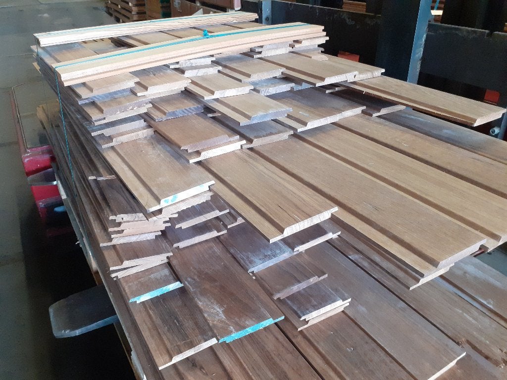 Partij thermo frake rabatdelen 18x120mm - 175 stuks 250 euro, Ophalen of Verzenden, Minder dan 180 cm, Planken, Hardhout