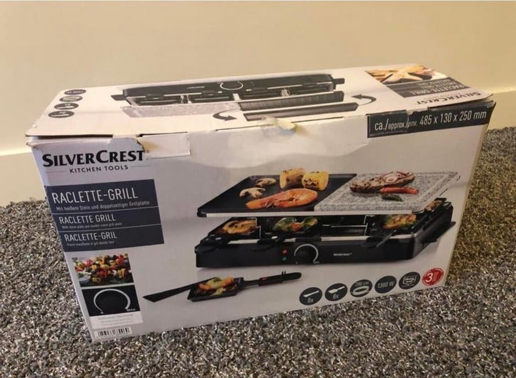 Raclette-Grill SilverCrest met natuursteen en grillplaat, Ophalen, Nieuw