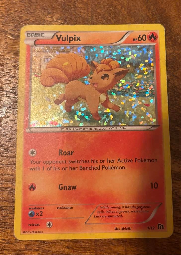 Vulpix Pokémon Kaart - Basic, HP 60, Foil, 2015, Ophalen of Verzenden, Gebruikt, Losse kaart, Foil