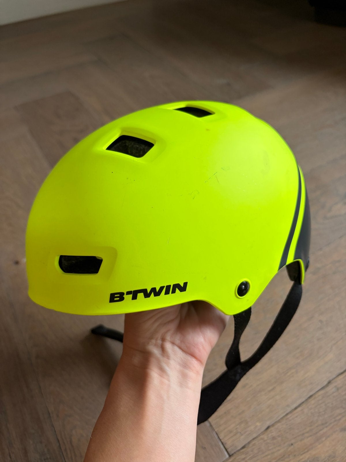 BTWIN Helm Teen 520 Fluo - Maat 52-55 cm, Ophalen of Verzenden, Gebruikt, Overige maten, Jongen of Meisje
