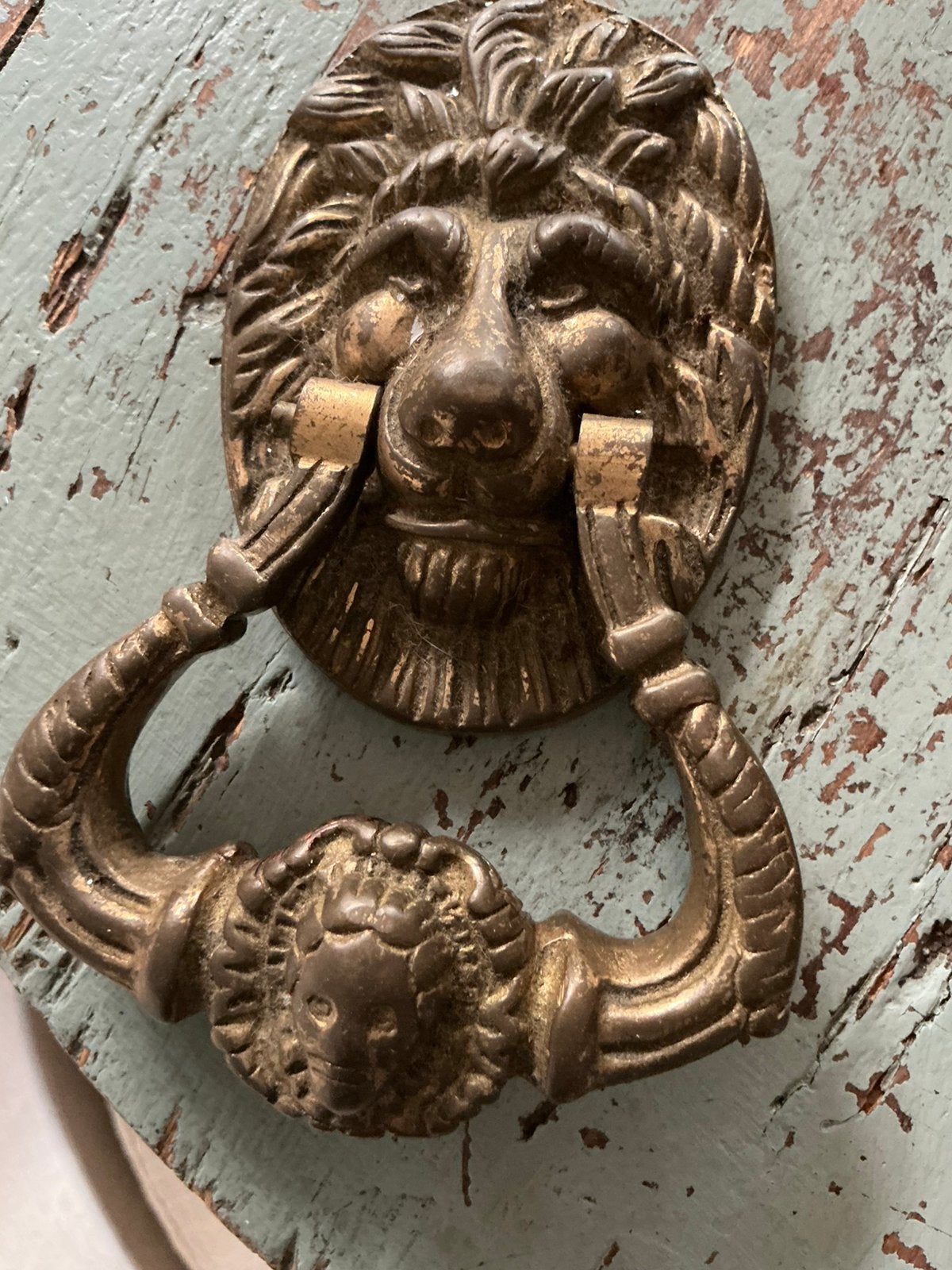 Antieke deur klopper brons koper, Ophalen of Verzenden
