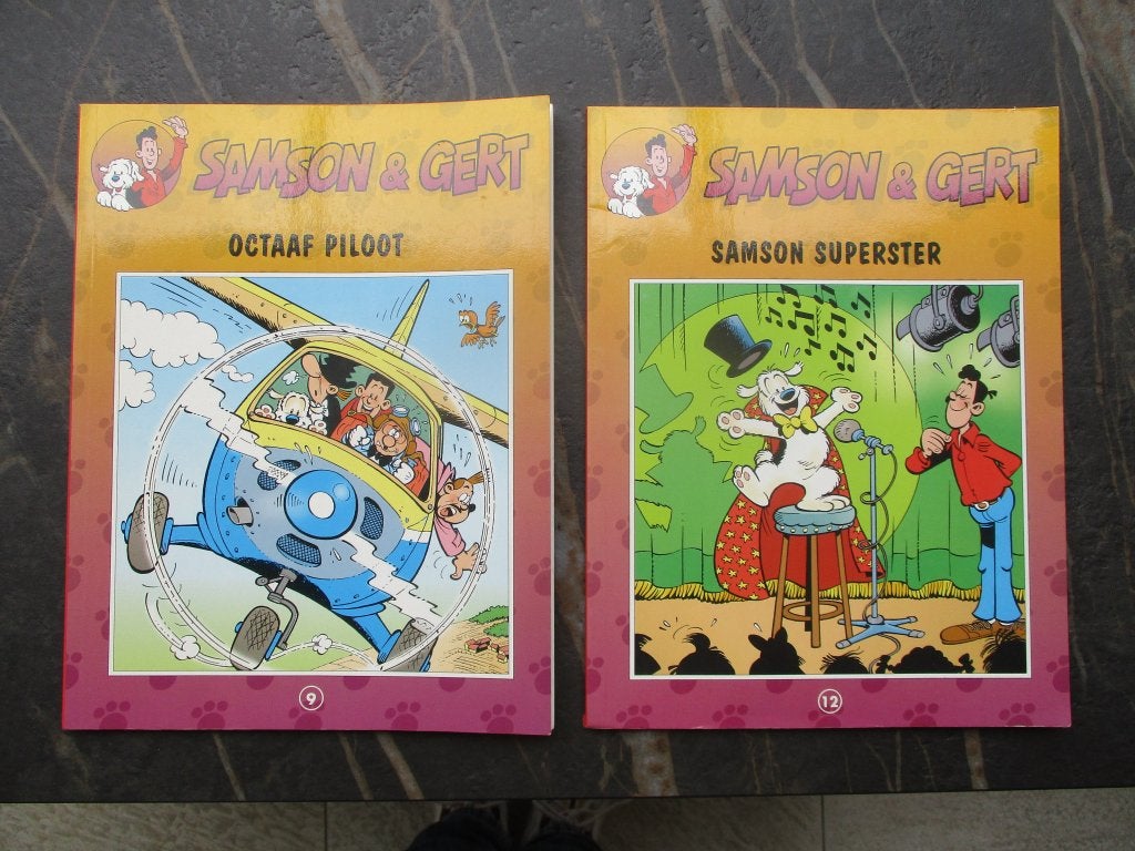 Set 2 stripboeken Samson & Gert - Octaaf piloot + superster, Meerdere stripboeken, Ophalen of Verzenden, Zo goed als nieuw