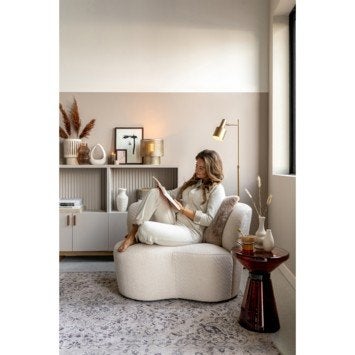 Woood fauteuil bankje crème Karwei - Zo goed als nieuw, Eenpersoons, 75 tot 100 cm, Ophalen of Verzenden, Zo goed als nieuw