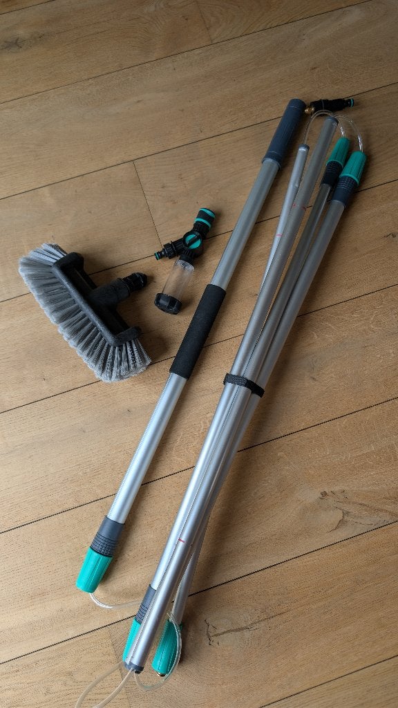 Telescopische Wasborstel voor Ramen - Hoogtebereik, Ophalen, Bezem of Borstel