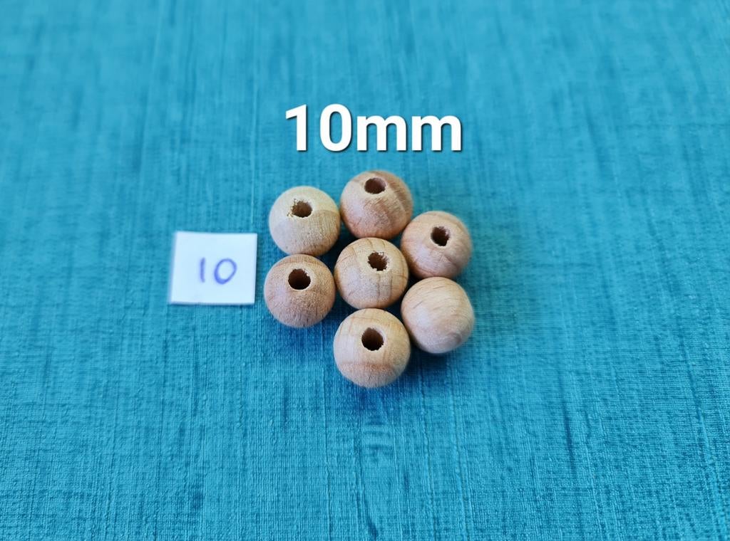 Beukenhouten kralen 10mm - per 10 stuks, Verzenden, Nieuw, Kraal
