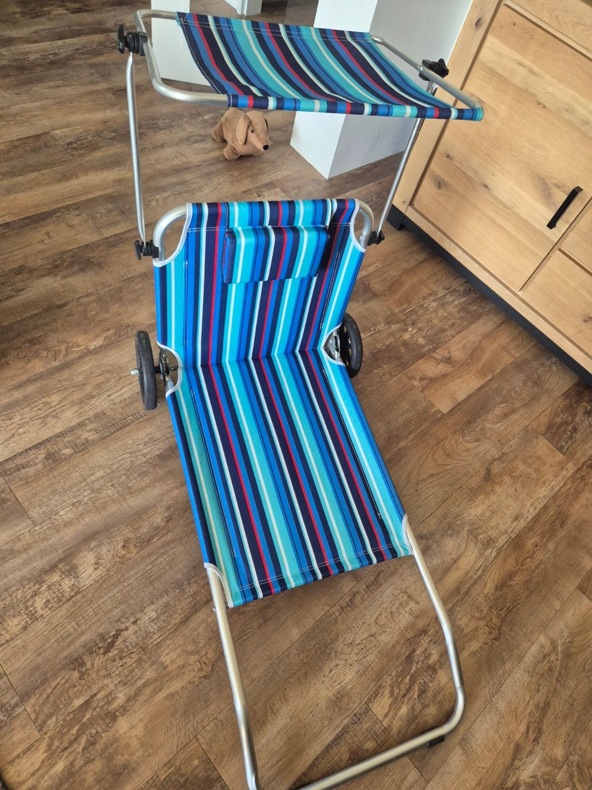 Human Nature strandstoel met wielen en zonnedak, Tuin en Terras, Verzenden, Zo goed als nieuw