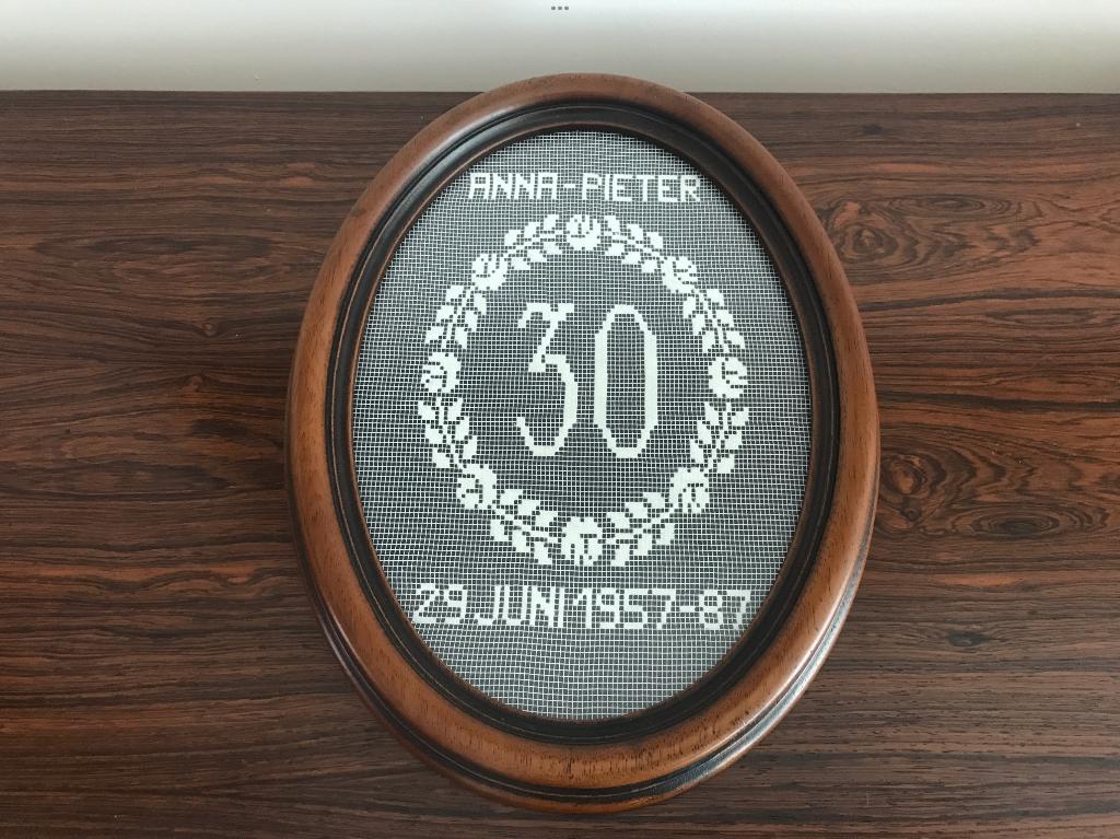 Houten lijst kader ovaal met glas, Antiek en Kunst, Curiosa en Brocante, Ophalen of Verzenden