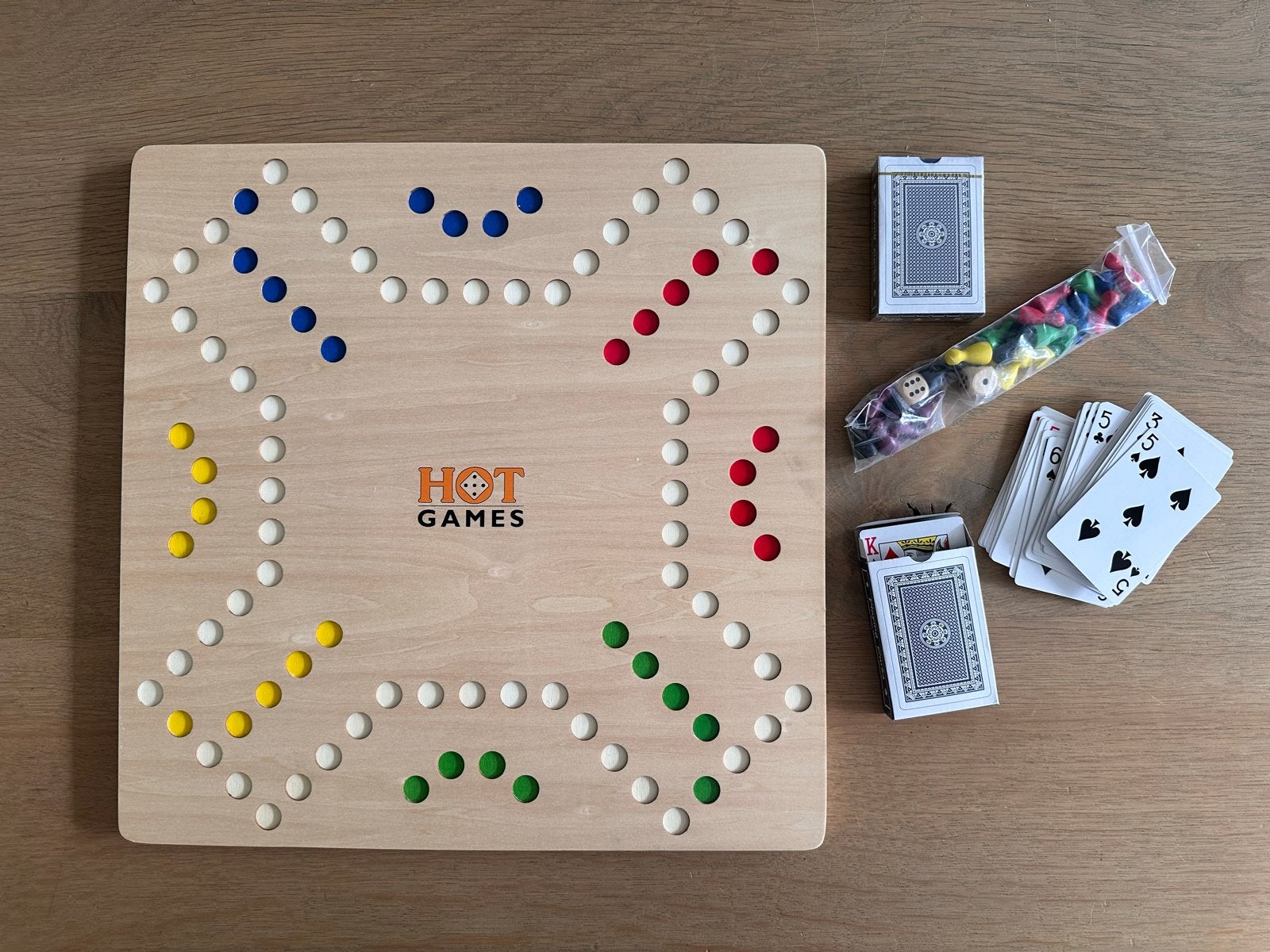 Keezen / Tock bordspel - Dubbelzijdig speelbord, Hobby en Vrije tijd, Drie of vier spelers, Ophalen of Verzenden, Zo goed als nieuw