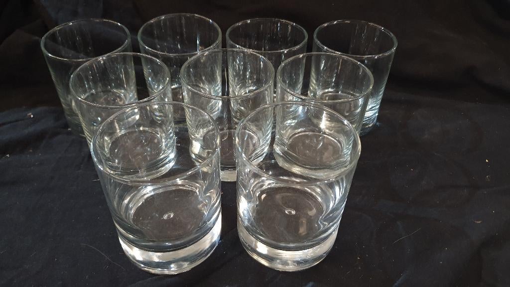 9 stuks waterglas frisdrankglas 9.5cm hoog, Ophalen of Verzenden, Zo goed als nieuw, Overige typen