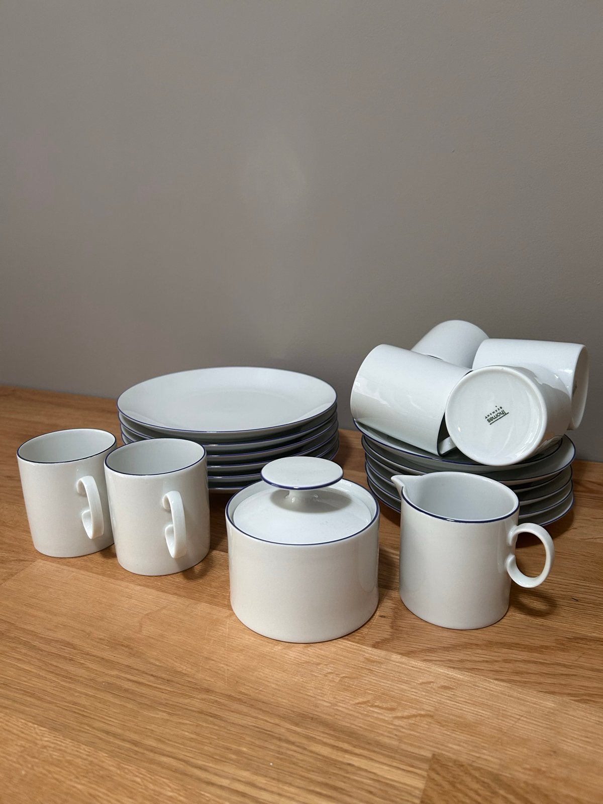 Thomas servies met blauwe rand - Compleet servies, Gebruikt, Overige merken, Ophalen of Verzenden, Modern