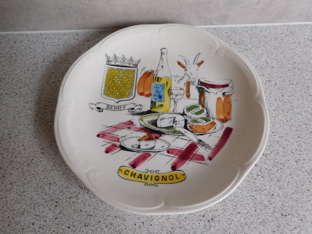 Bord 19 cm. Chavignol Berry Gien France, Overige merken, Keramiek, Ophalen of Verzenden, Zo goed als nieuw