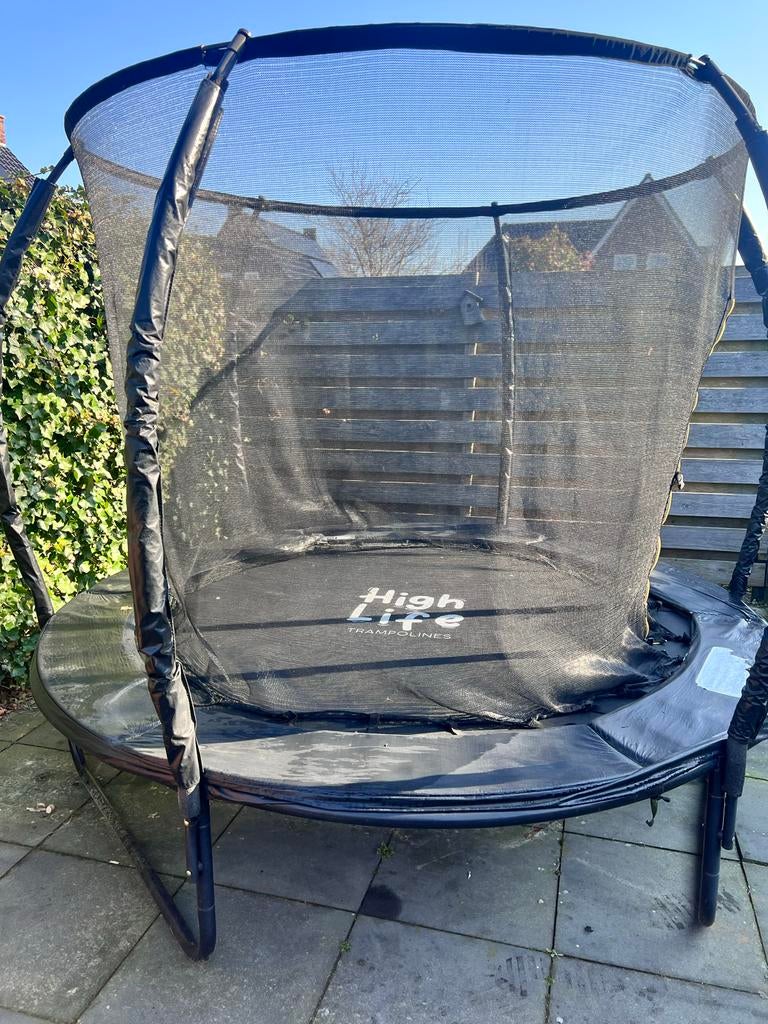 High Life Trampoline 244 cm met vangnet, Ophalen, Gebruikt