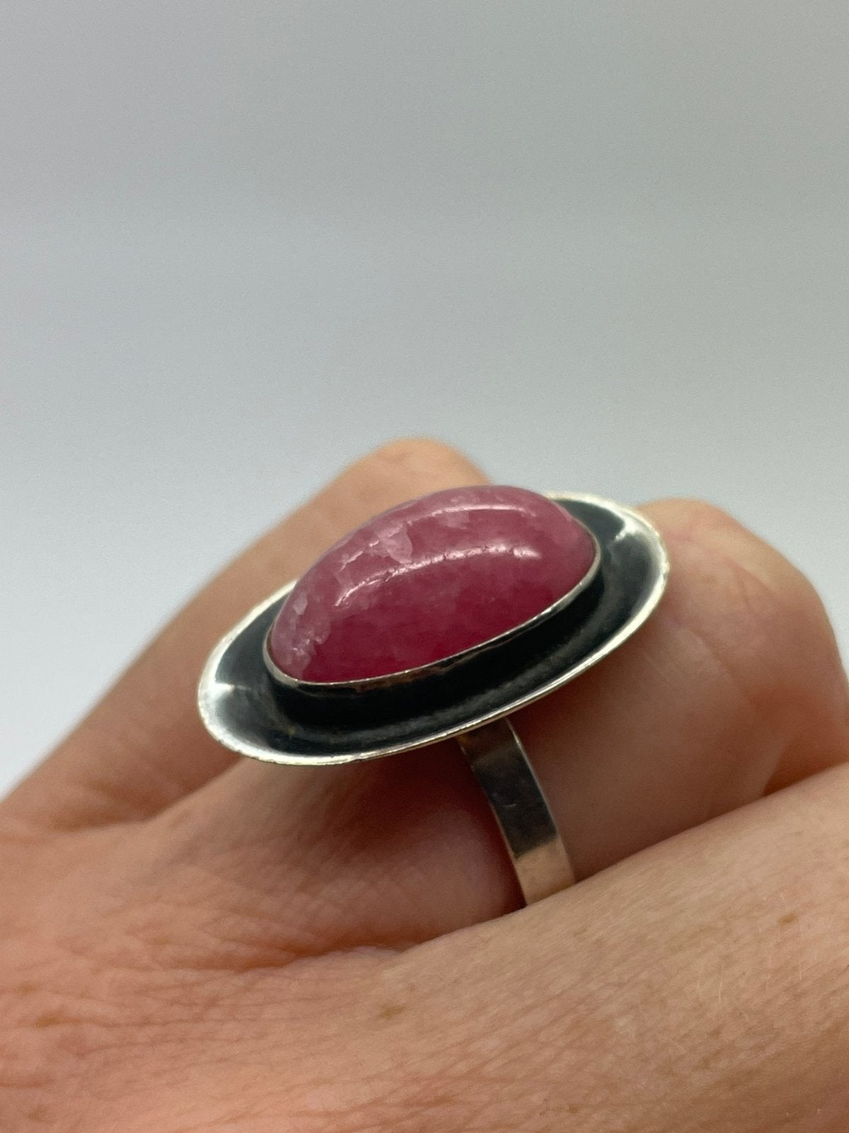 F576 Prachtige zilveren Georg Kramer ring maat 18, Ophalen of Verzenden, Zilver, Ring, Met edelsteen