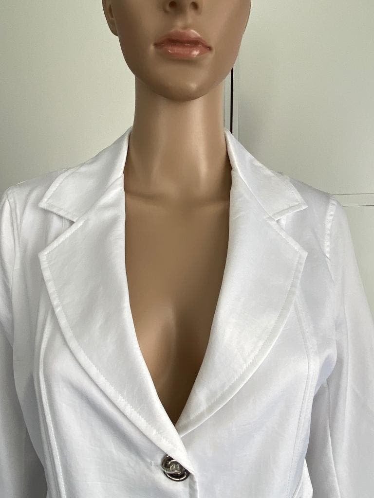 K165 Tijdloos designer jasje maat 38=M blazer colbert wit, Maat 38/40 (M), Ophalen of Verzenden, Zo goed als nieuw, Jasje