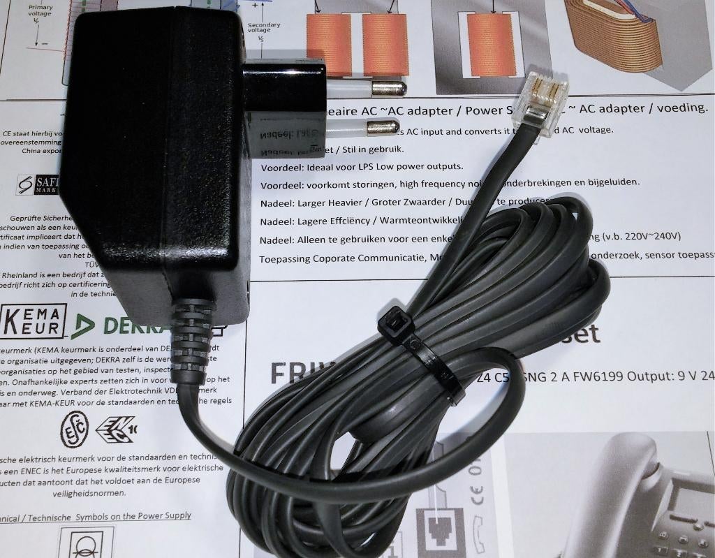 ASPRO C39280-Z4-C58 9V 0.24A AC ~ AC FW6199 Adapter Gigaset, Ophalen of Verzenden, Zo goed als nieuw, Toebehoren
