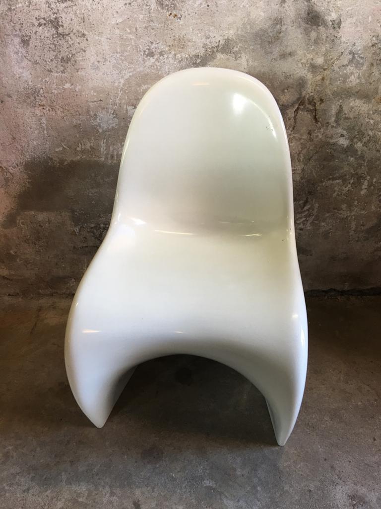 Panton S Chair stoel van Herman Miller , jaren 60, Kunststof, Gebruikt, USA, Wit